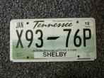 Kentekenplaat Licenceplate Tennessee Shelby USA, Verzamelen, Automerken, Motoren en Formule 1, Verzenden, Gebruikt, Auto's