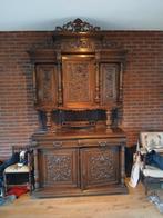 Prachtige antieke wandkast met houtsnijwerk, Antiek en Kunst, Antiek | Meubels | Kasten, Ophalen of Verzenden