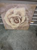 Schilderij doek roos sepia kleuren, Huis en Inrichting, Woonaccessoires | Schilderijen, Tekeningen en Foto's, Ophalen of Verzenden