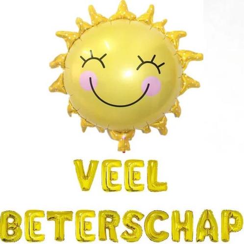 Folie ballonnen set Veel Beterschap met Zon, Hobby en Vrije tijd, Feestartikelen, Nieuw, Versiering, Overige, Ophalen of Verzenden