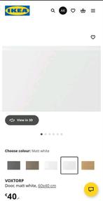 IKEA VOXTORP door, matt white, 60x40 cm / deur, Ophalen, 25 tot 50 cm, 50 tot 100 cm, Minder dan 100 cm