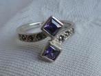 Zilveren ring met Amethisten, 18 tot 19, Verzenden, Paars, Zo goed als nieuw