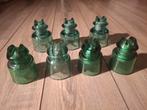 Originele vintage glazen isolatoren (7 stuks) uit Frankrijk, Ophalen of Verzenden