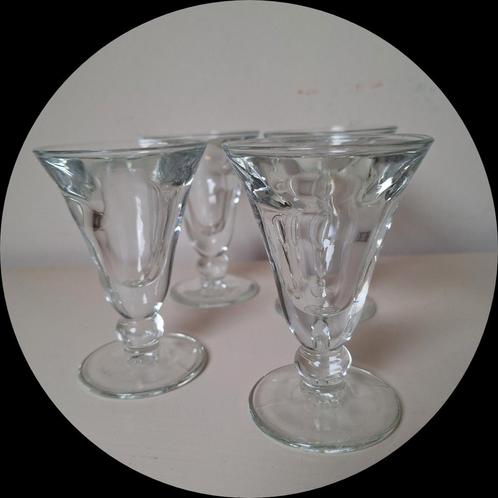 4 La Rochère France Absint glazen, iceblock kristal, apéro, Antiek en Kunst, Antiek | Glas en Kristal, Ophalen of Verzenden