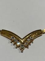 Goedkleurige set ketting + oorbellen met steentjes, Ophalen of Verzenden, Zo goed als nieuw, Goud, Overige materialen