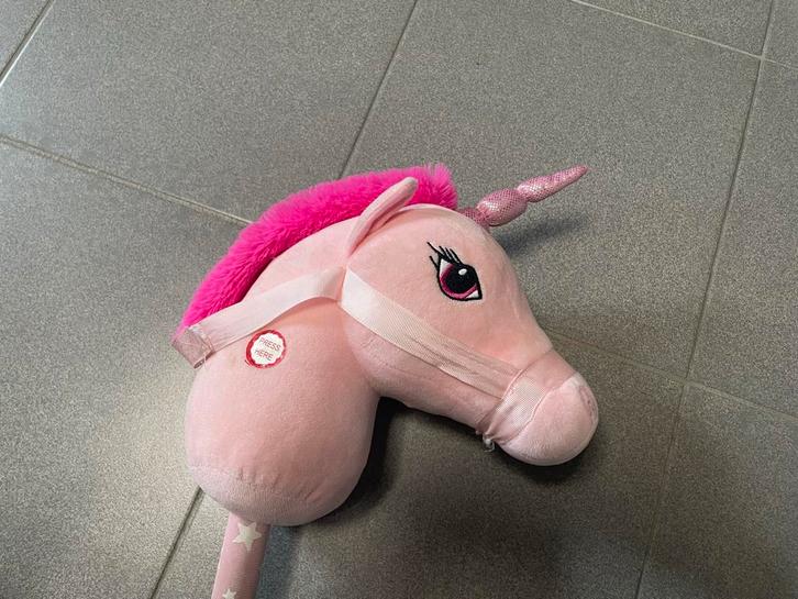 Roze hinnekend Stokpaard Eenhoorn, Kinderen en Baby's, Speelgoed | Overig, Zo goed als nieuw, Meisje, Ophalen