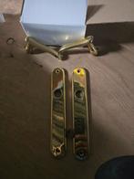 Gouden deurklink set, Ophalen of Verzenden, Zo goed als nieuw, Koper of Messing, Klink of Kruk