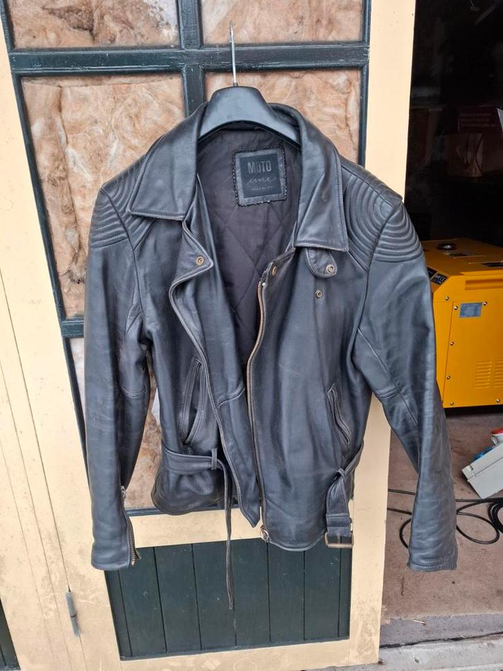Gevoerde leren motorjack maat 48 - Prima staat!, Motoren, Kleding | Motorhelmen, Heren, Overige typen, M, Overige merken, Tweedehands