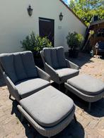 2 heerlijke loungestoelen met voetenbank 4SO, Tuin en Terras, Tuinstoelen, Ophalen, Zo goed als nieuw, Wicker