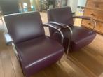 Leolux stoel/fauteuil Scylla, paars leer, Huis en Inrichting, Fauteuils, Ophalen, Gebruikt, Modern, 50 tot 75 cm