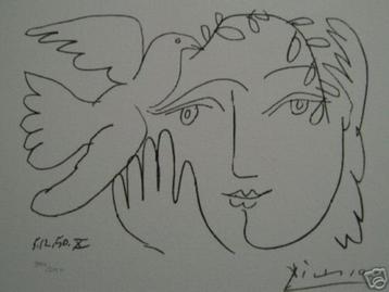 Picasso Kleur Litho "Visage de la Paix 5.12.50 Nr X" Gen Ges beschikbaar voor biedingen
