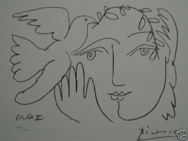 Picasso Kleur Litho "Visage de la Paix 5.12.50 Nr X" Gen Ges, Antiek en Kunst, Kunst | Litho's en Zeefdrukken, Ophalen of Verzenden