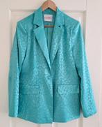 Studio Amaya blazer turquoise subtiel pantermotief S 48954, Kleding | Dames, Jasjes, Kostuums en Pakken, Ophalen of Verzenden