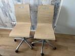 2 bureaustoelen hoogte verstelbaar strak design houtlook, Ophalen, Zo goed als nieuw, Overige kleuren, Bureaustoel