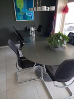 Aluminium Eettafel + 6 Stoelen - Uniek Design, Huis en Inrichting, Tafels | Eettafels, Ophalen