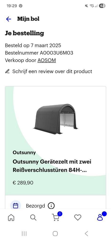 Outsunny Gereedschapstent / Fietsenberging, Tuin en Terras, Bergingen en Tuinkasten, Ophalen, Zo goed als nieuw, Overige materialen