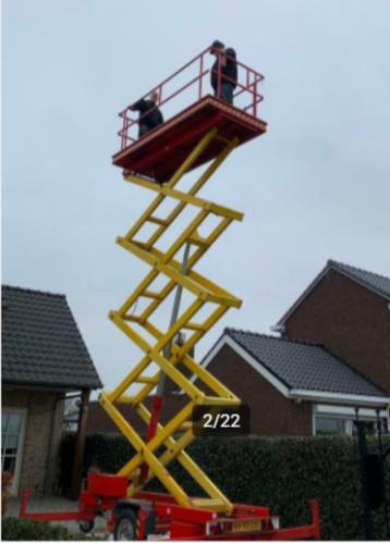 hoogwerker schaarhoogwerker 10 meter 230 volt op aanhanger beschikbaar voor biedingen
