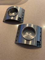 2 RVS Zack Waxinelichthouders, Ophalen of Verzenden, Zo goed als nieuw, Metaal, Grijs