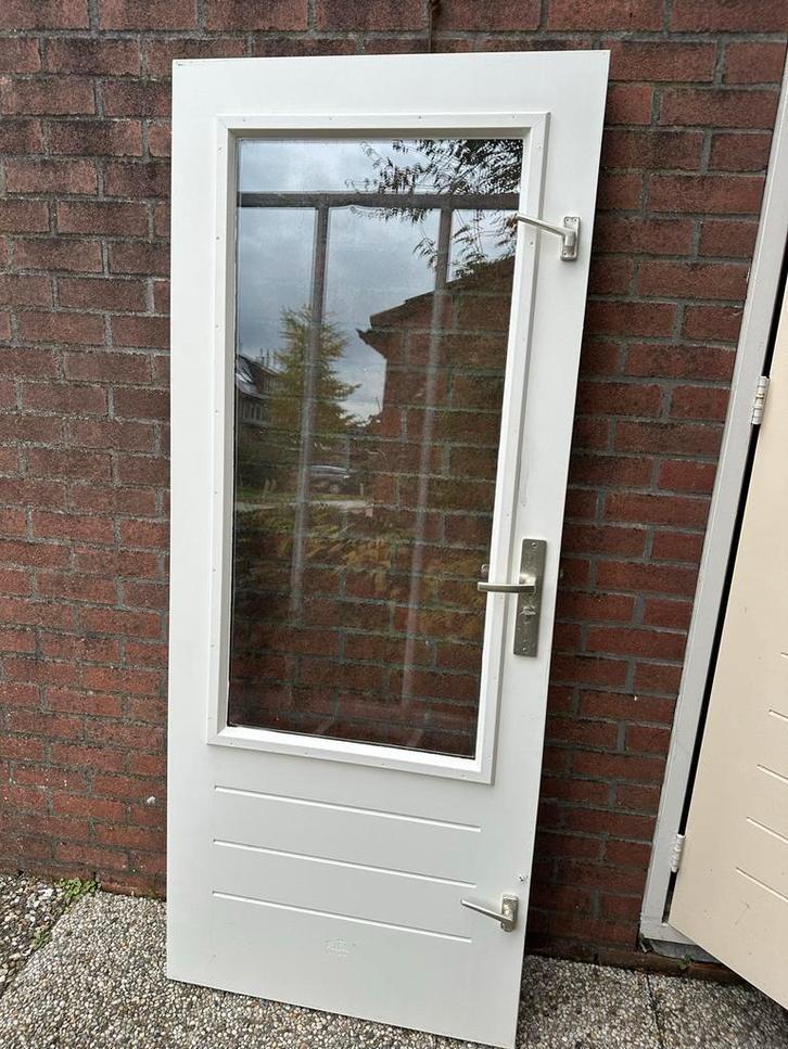 Van Bruchem Buitendeur met Glas, Doe-het-zelf en Verbouw, Deuren en Horren, Gebruikt, Buitendeur, 200 tot 215 cm, 80 tot 100 cm