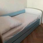 Licht blauw kinderbed aangeboden incl lattenbodem, Ophalen, 70 tot 85 cm, Zo goed als nieuw, Lattenbodem