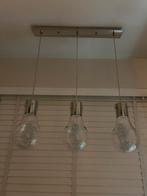 Hanglamp met 3 glazen lampen, Ophalen, Zo goed als nieuw, Glas, Minder dan 50 cm