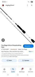 GEZOCHT Fox rage ultron dropshot hengel, Watersport en Boten, Hengelsport | Roofvissen, Ophalen of Verzenden, Zo goed als nieuw