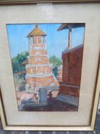 Mooie Aquarel Van Bali Plaatsbepalend fragment, Antiek en Kunst, Ophalen of Verzenden