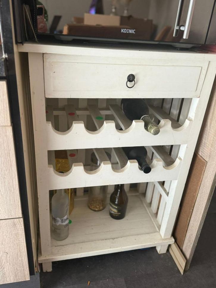 Brocante houten wijnrek, Huis en Inrichting, Woonaccessoires | Wijnrekken, Zo goed als nieuw, 75 cm of meer, Hout, 5 tot 15 flessen