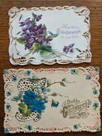 2 Prachtige oude kaartjes, reliëf, Nieuwjaar, begin 1900, Ophalen of Verzenden, Voor 1920, Overige thema's