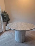 Nieuwe travertine look eettafel en salontafel, Ophalen, 100 tot 150 cm, Nieuw, 50 tot 100 cm