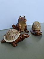 vintage keramiek dieren beeldjes schildpad kikker slak, Verzamelen, Beelden en Beeldjes, Ophalen of Verzenden, Dier, Zo goed als nieuw