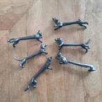 6 art deco metalen messenleggers, Ophalen of Verzenden