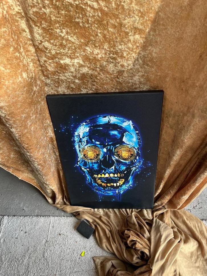 Nieuw canvas Schilderij - Doodskop Design 60 x 40, Antiek en Kunst, Kunst | Schilderijen | Klassiek, Ophalen