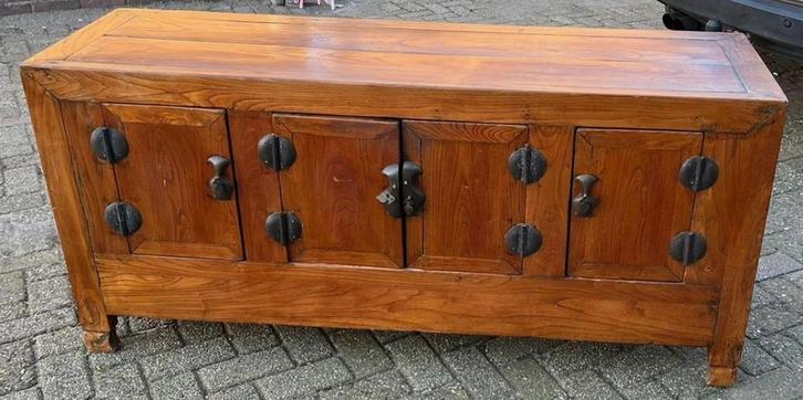 Chinees tv dressoir chinese tv kast oosters bruin aziatisch, Huis en Inrichting, Kasten | Televisiemeubels, Gebruikt, Minder dan 100 cm