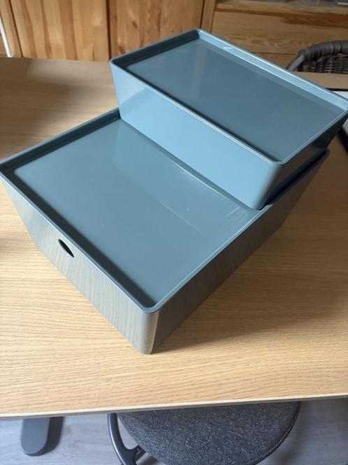 10x Ikea opbergbak met deksel, KUGGIS, Doe-het-zelf en Verbouw, Kratten en Dozen, Zo goed als nieuw, Bak of Kist, Minder dan 50 cm