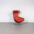 1x Leolux Caruzzo PLUS Fauteuil + Voetenbank Donkerrood Leer, Huis en Inrichting, Fauteuils, 75 tot 100 cm, Ophalen of Verzenden