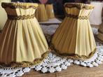 2 Vintage boudoir lampenkapjes – zachtgeel, Ophalen of Verzenden