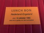 ⚽ Lunchbon Nederland - Engeland 1993 ⚽, Verzamelen, Sportartikelen en Voetbal, Overige typen, Overige binnenlandse clubs, Ophalen of Verzenden