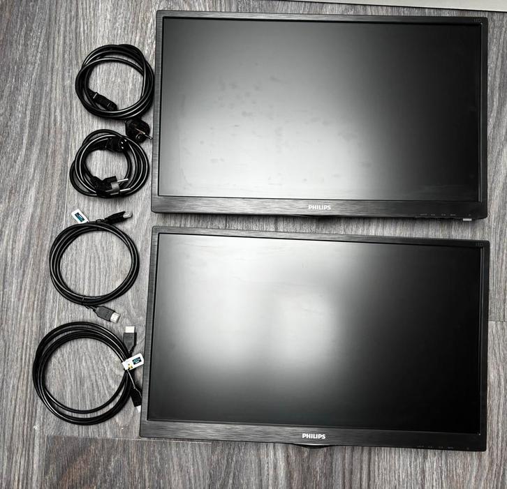 2x Philips Monitor 240V5QDAB/00, Computers en Software, Monitoren, Gebruikt, 60 Hz of minder, HDMI, LED, Full HD, 5 ms of meer