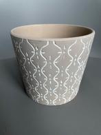 Beige Bloempot Keramiek Als nieuw, Rond, Zo goed als nieuw, Aardewerk, Tuin