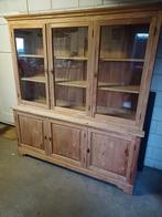 Teakhouten kast, Ophalen, 200 cm of meer, Glas, Zo goed als nieuw
