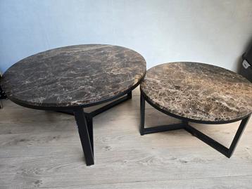 Goossens marmer salontafels 80 en 60 cm beschikbaar voor biedingen