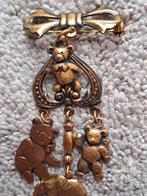 Broche met 4 Teddybeertjes, Verzamelen, Beren en Cherished Teddies, Ophalen of Verzenden, Zo goed als nieuw, Stoffen beer, Overige merken