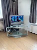 Glazen tv-meubel, Huis en Inrichting, Kasten | Televisiemeubels, 50 tot 100 cm, Minder dan 100 cm, Gebruikt, 50 tot 75 cm
