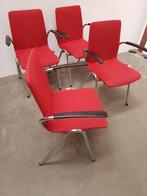 4 gispen stoelen, Huis en Inrichting, Stoelen, Ophalen, Rood, Stof