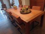 Prachtige eettafel 2.40 bij 1.00.  incl 6 stoelen €499,00, Ophalen of Verzenden, Zo goed als nieuw, 4 tot 6 stoelen