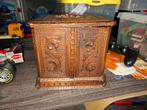 Antieke Sigaren Humidor - Prachtig Houtsnijwerk, Antiek en Kunst, Ophalen of Verzenden
