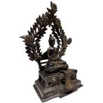 Himalaya / Newar vuurverguld bronzen Shakyamuni Boeddha, Ophalen of Verzenden, Gebruikt