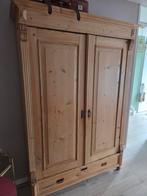 Grote grenen kledingkast met deuren en lades 140 × 212 × 40, Gebruikt, 100 tot 150 cm, 200 cm of meer, Ophalen of Verzenden