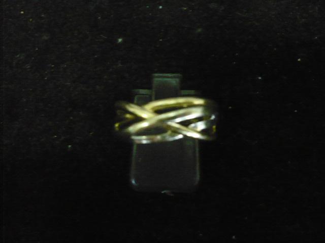 14 karaat gouden ring wit/geel, Sieraden, Tassen en Uiterlijk, Ringen, Gebruikt, Dame of Heer, 17 tot 18, Goud, Zilver, Ophalen of Verzenden